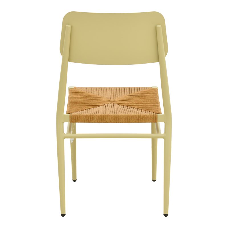 Karrige Giardino pakoworld alumini i palosshëm në bezhë -rattan PE në nuancë natyrale 45x56x82cm