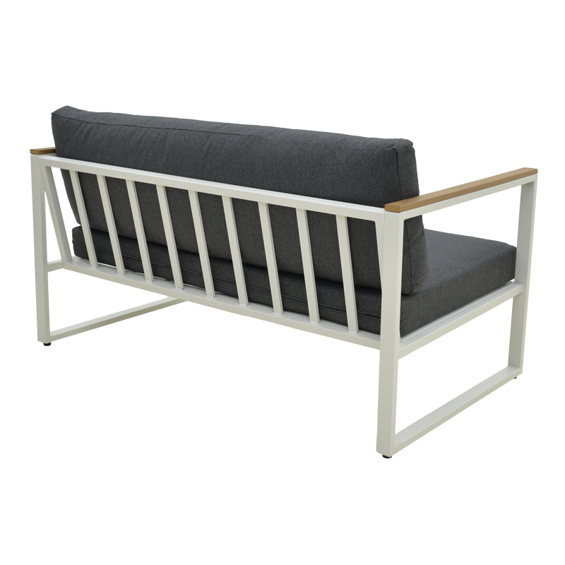 Divan dyvendësh Aurelio pakoworld metalik në të bardhë - jastëkë në nuancë anthracite 130x74x63cm