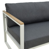 Divan dyvendësh Aurelio pakoworld metalik në të bardhë - jastëkë në nuancë anthracite 130x74x63cm