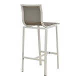 Stol bar Melina pakoworld i palosshëm alumini në të bardhë - tekstil në nuancë gri 57x52.5x106.5cm