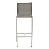 Stol bar Melina pakoworld i palosshëm alumini në të bardhë - tekstil në nuancë gri 57x52.5x106.5cm