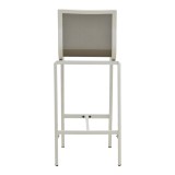 Stol bar Melina pakoworld i palosshëm alumini në të bardhë - tekstil në nuancë gri 57x52.5x106.5cm