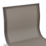 Stol bar Melina pakoworld i palosshëm alumini në të bardhë - tekstil në nuancë gri 57x52.5x106.5cm