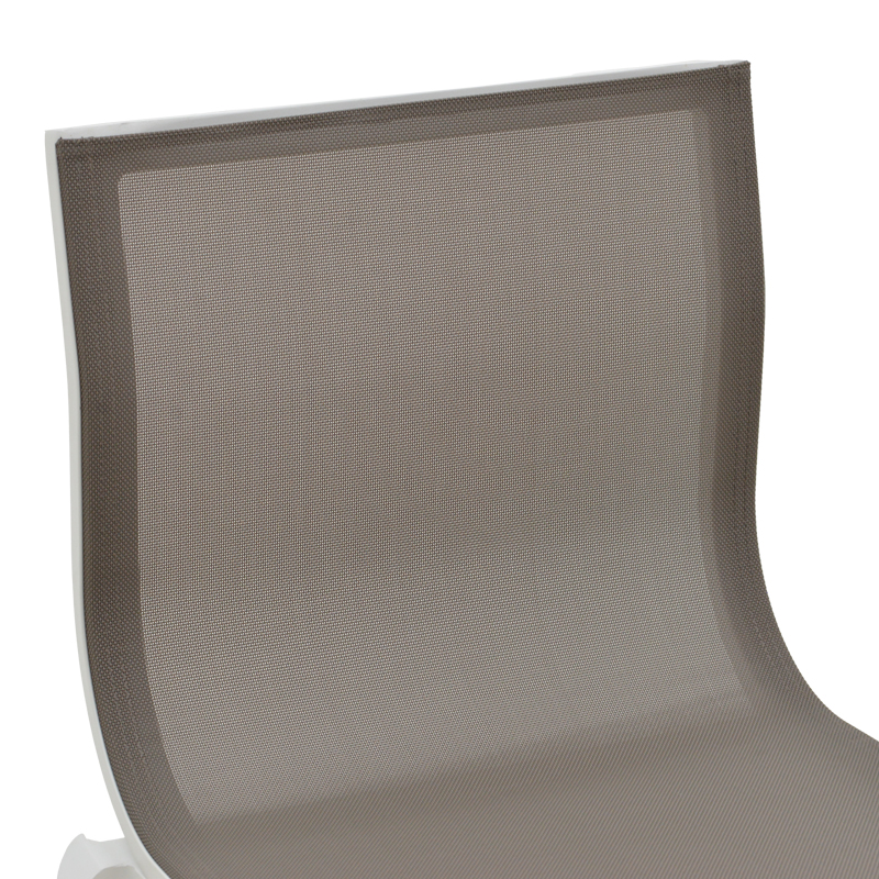 Stol bar Melina pakoworld i palosshëm alumini në të bardhë - tekstil në nuancë gri 57x52.5x106.5cm
