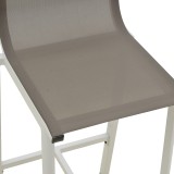 Stol bar Melina pakoworld i palosshëm alumini në të bardhë - tekstil në nuancë gri 57x52.5x106.5cm