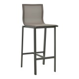 Stol bari Melina pakoworld, alumini i grumbullueshëm në antracit - tekstil në nuancë gri 57x52.5x106.5cm
