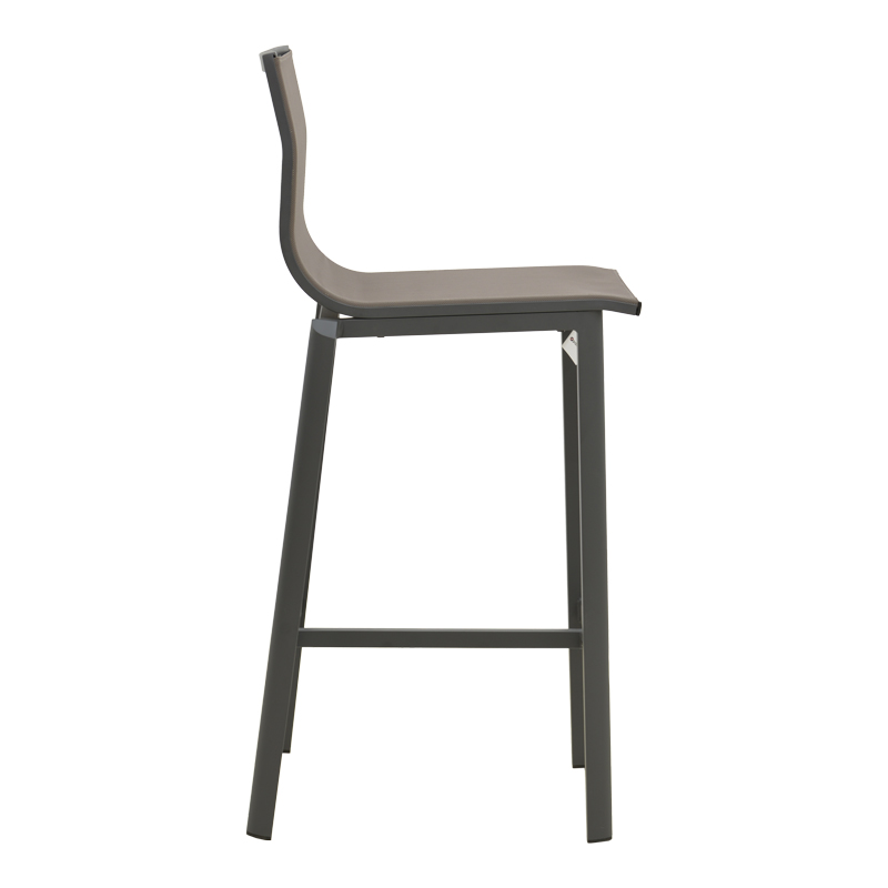 Stol bari Melina pakoworld, alumini i grumbullueshëm në antracit - tekstil në nuancë gri 57x52.5x106.5cm
