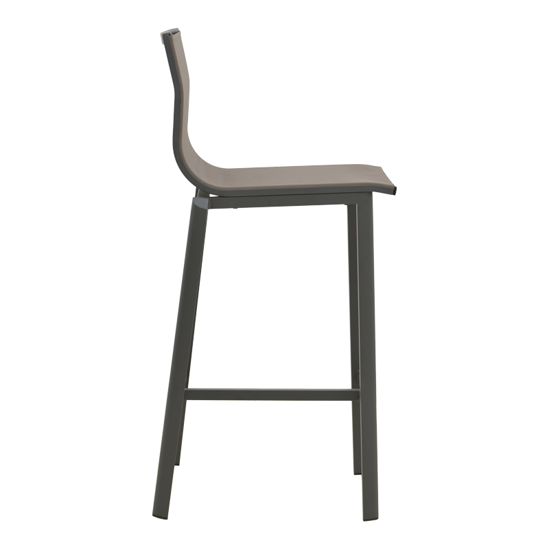 Stol bari Melina pakoworld, alumini i grumbullueshëm në antracit - tekstil në nuancë gri 57x52.5x106.5cm