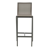 Stol bari Melina pakoworld, alumini i grumbullueshëm në antracit - tekstil në nuancë gri 57x52.5x106.5cm