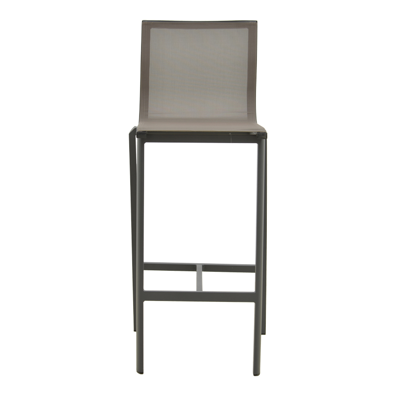 Stol bari Melina pakoworld, alumini i grumbullueshëm në antracit - tekstil në nuancë gri 57x52.5x106.5cm