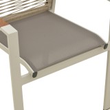Fotel i grumbullueshëm Aegean pakoworld -tik- alumini dhe tekstil në krem-litar pe bezhë 56.5x58x91cm