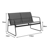 Set ndenjjeje për jashtë Veranda pakoworld textilene-metal në ngjyrë antracit