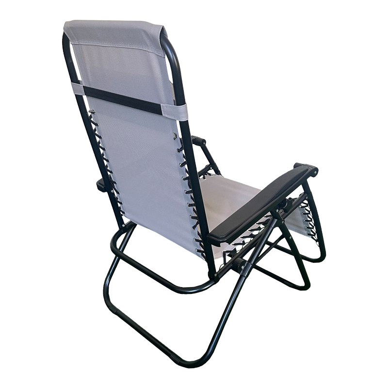 Fotel relaksi i palosshëm Mirka pakoworld tekstilen gri dhe metal i zi 65x165x110 cm