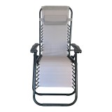 Fotel relaksi i palosshëm Mirka pakoworld tekstilen gri dhe metal i zi 65x165x110 cm
