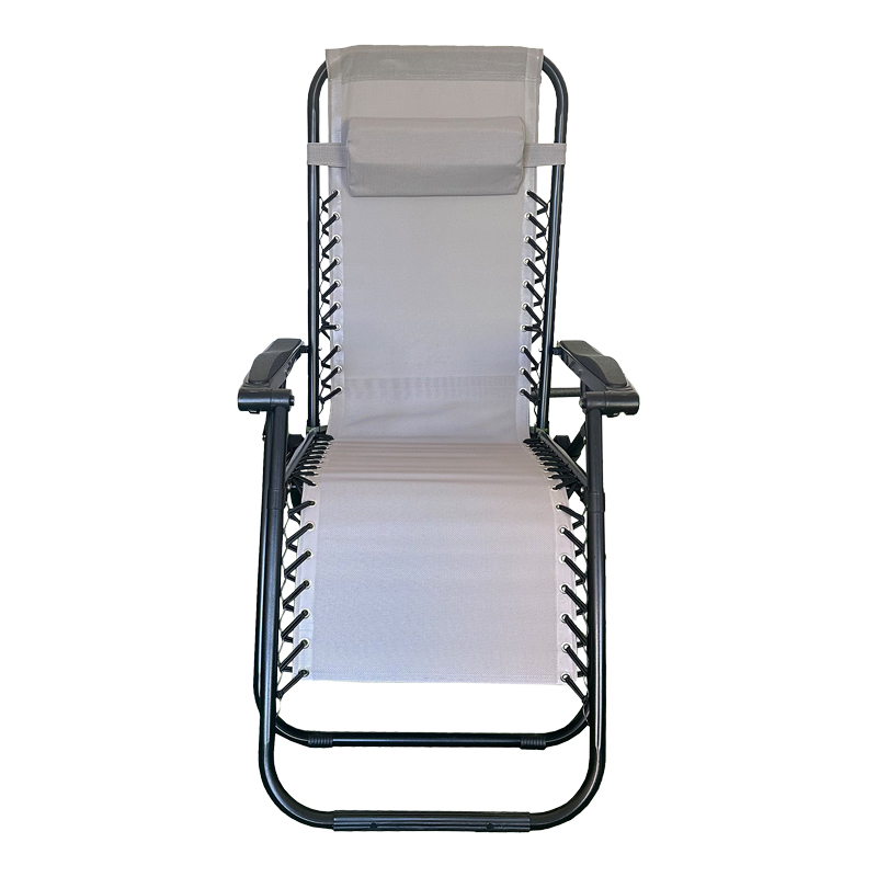 Fotel relaksi i palosshëm Mirka pakoworld tekstilen gri dhe metal i zi 65x165x110 cm