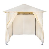 Gazebo Apex pakoworld me kornizë metalike të zezë me pëlhurë bezhë 2.5x2.5 m