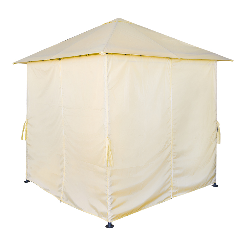 Gazebo Apex pakoworld me kornizë metalike të zezë me pëlhurë bezhë 2.5x2.5 m