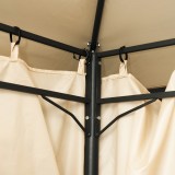Gazebo Apex pakoworld me kornizë metalike të zezë me pëlhurë bezhë 2.5x2.5 m