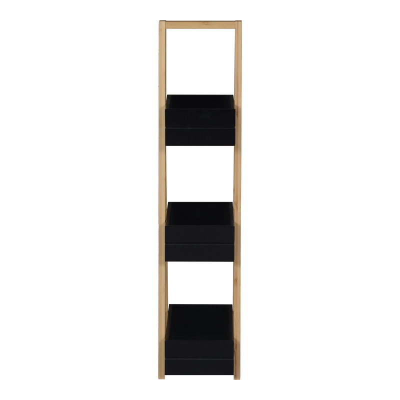 Raft dyshemeje Tercy pakoworld bambu në ngjyrë të zezë-natyrale 30x18x80cm