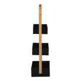 Raft dyshemeje Arvy pakoworld bambu në ngjyrë të zezë-natyrale 32x20x75.5cm