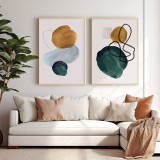Art muri në kornizë Cerzen pakoworld diptyque me print dixhital 33x1.5x48cm