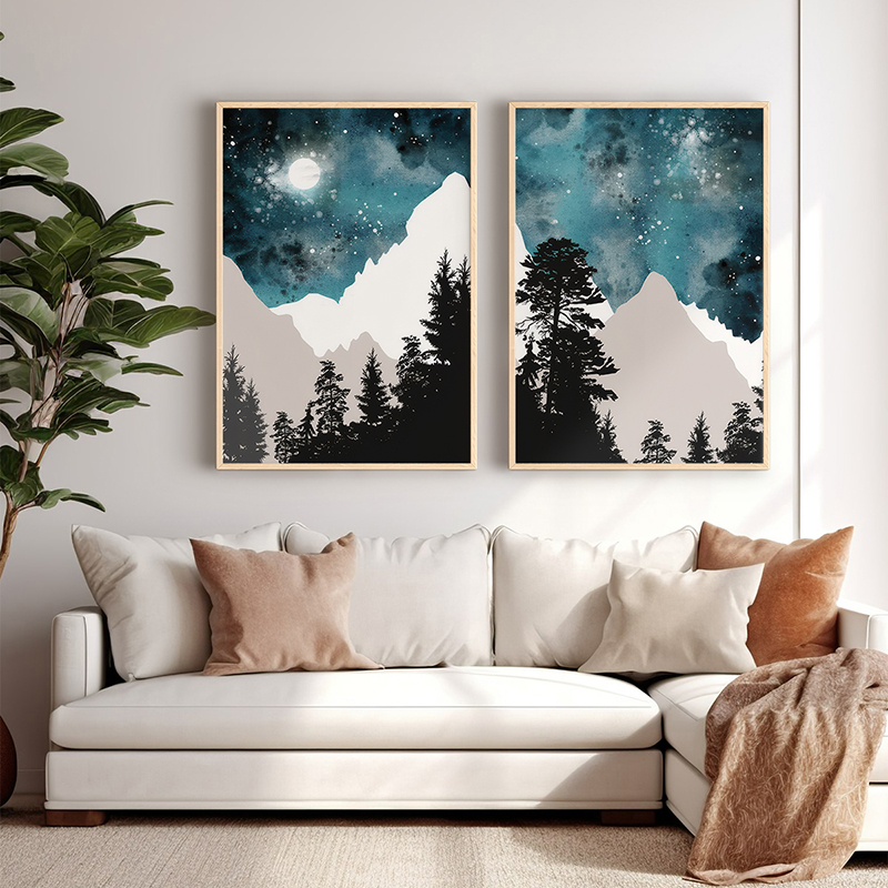 Art muri në kornizë Grezio pakoworld diptyque me print dixhital 33x1.5x48cm
