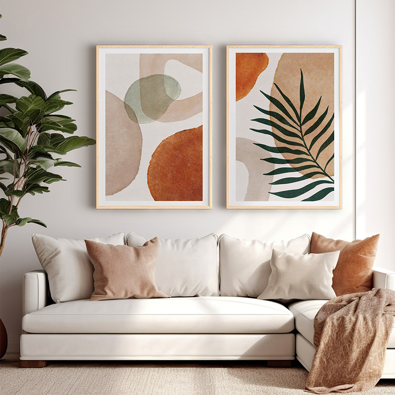 Art muri në kornizë Nefel pakoworld diptik me print dixhital 33x1.5x48cm