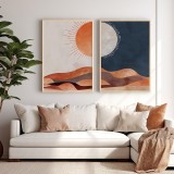 Art muri në kornizë Lebrano pakoworld diptik me print dixhital 33x1.5x48cm