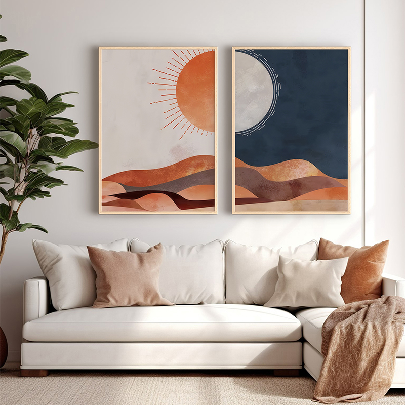 Art muri në kornizë Lebrano pakoworld diptik me print dixhital 33x1.5x48cm
