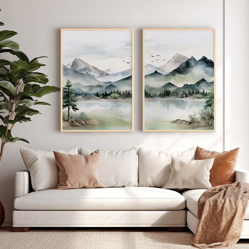 Art muri në kornizë Crelo pakoworld diptik me print dixhital 33x1.5x48cm