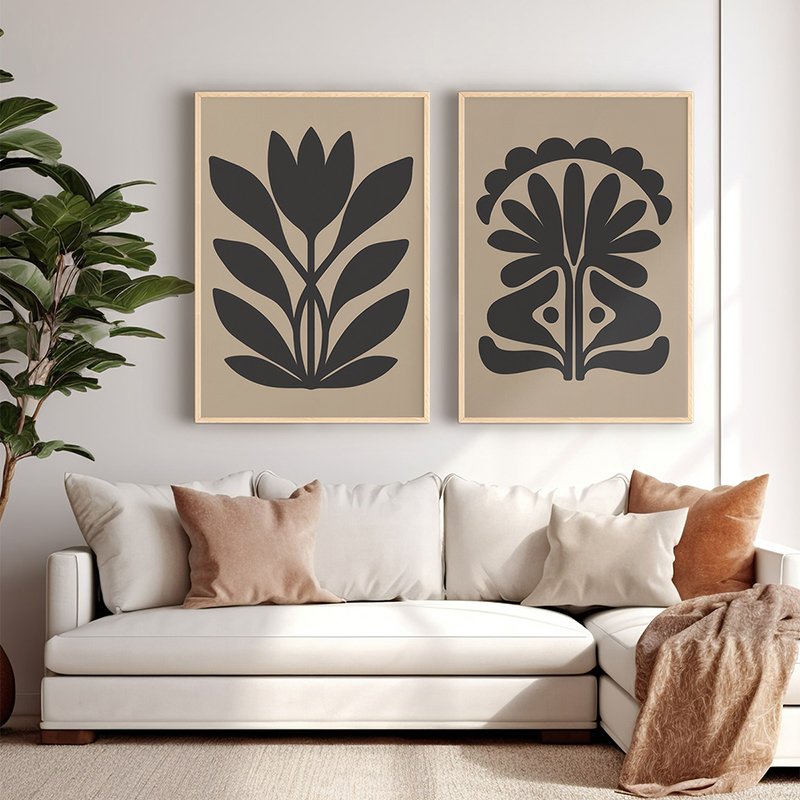 Art muri në kornizë Tianta pakoworld diptyque me print dixhital 33x1.5x48cm