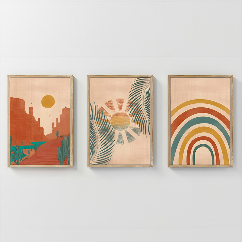 Art muri në kornizë Delea pakoworld triptyque me print dixhital 33x1.5x48cm