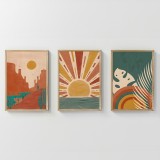 Art muri në kornizë Bemvy pakoworld triptyque me print dixhital 33x1.5x48cm
