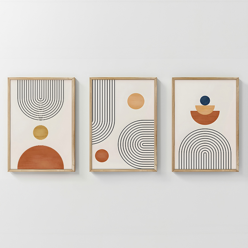 Art muri në kornizë Lenda pakoworld triptyque me print dixhital 33x1.5x48cm