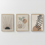 Art muri në kornizë Gonma pakoworld triptyque me print dixhital 33x1.5x48cm