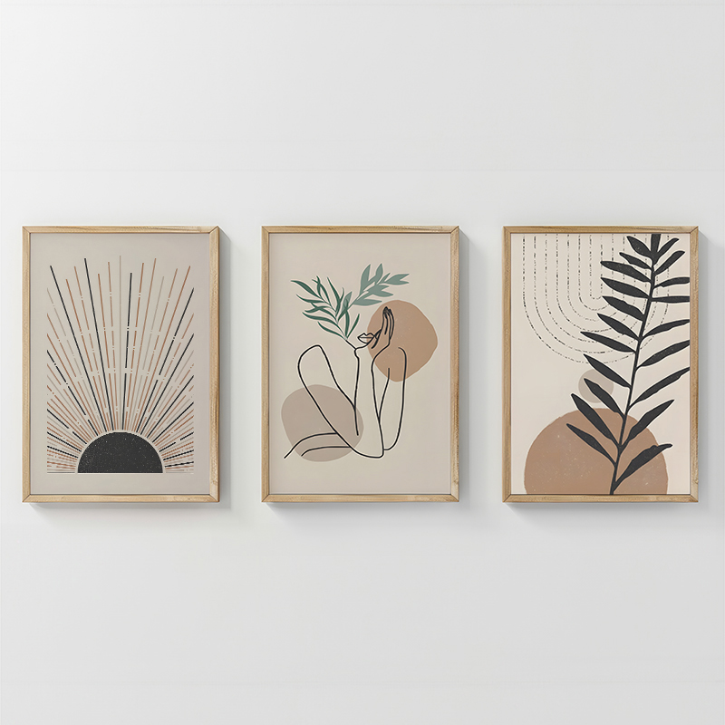 Art muri në kornizë Gonma pakoworld triptyque me print dixhital 33x1.5x48cm