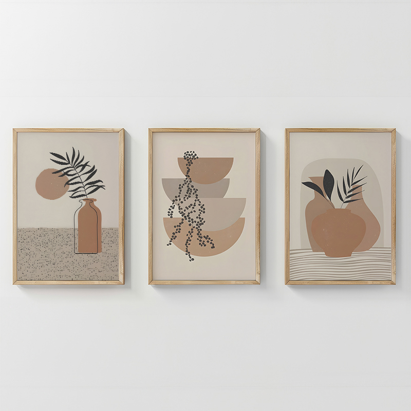 Art muri në kornizë Derzy pakoworld triptyque me print dixhital 33x1.5x48cm