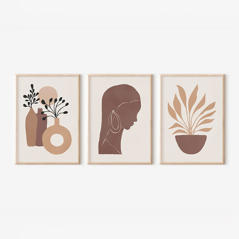 Art muri në kornizë Bemel pakoworld triptyque me print dixhital 33x1.5x48cm