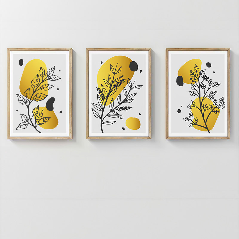 Art muri në kornizë Jerif pakoworld triptyque me print dixhital 33x1.5x48cm