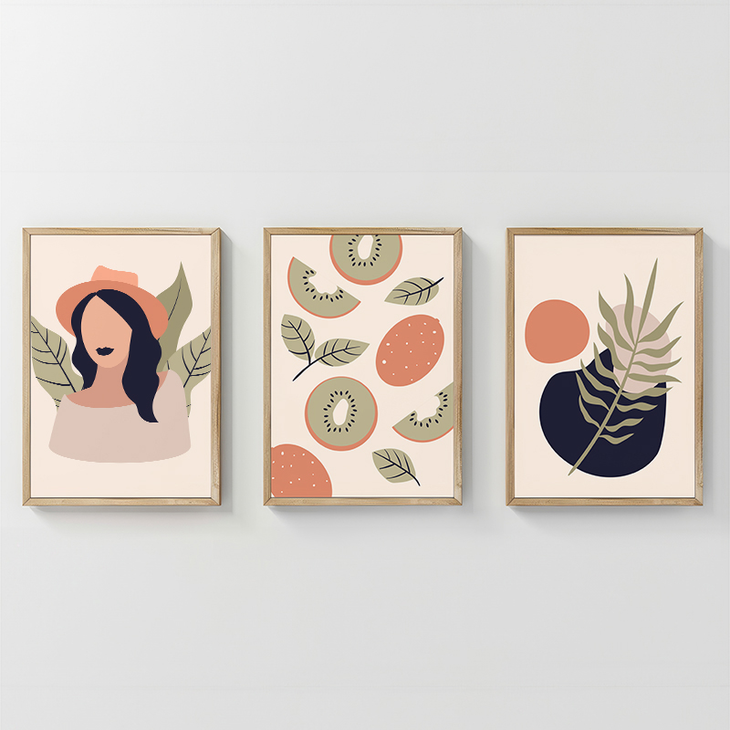 Art muri në kornizë Noven pakoworld triptyque me print dixhital 33x1.5x48cm