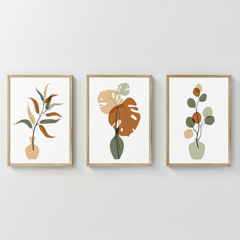 Art muri në kornizë Aural pakoworld triptyque me print dixhital 33x1.5x48cm