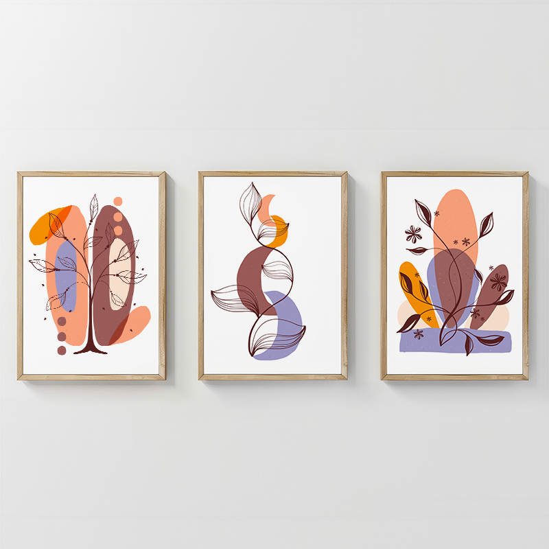 Art muri në kornizë Viora pakoworld triptyque me print dixhital 33x1.5x48cm