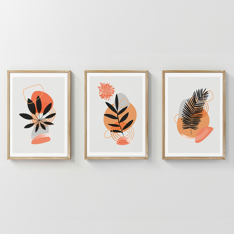 Art muri në kornizë Virel pakoworld triptik me print dixhital 33x1.5x48cm