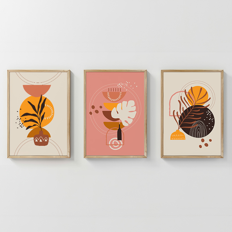 Art muri në kornizë Solith pakoworld triptik me print dixhital 33x1.5x48cm