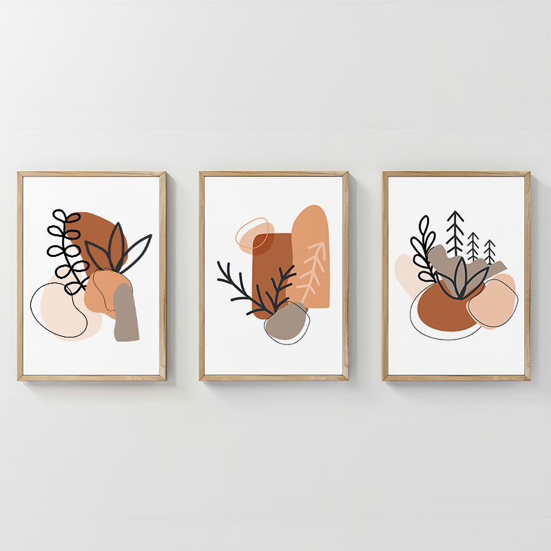 Art muri në kornizë Vynor pakoworld triptik me print dixhital 33x1.5x48cm