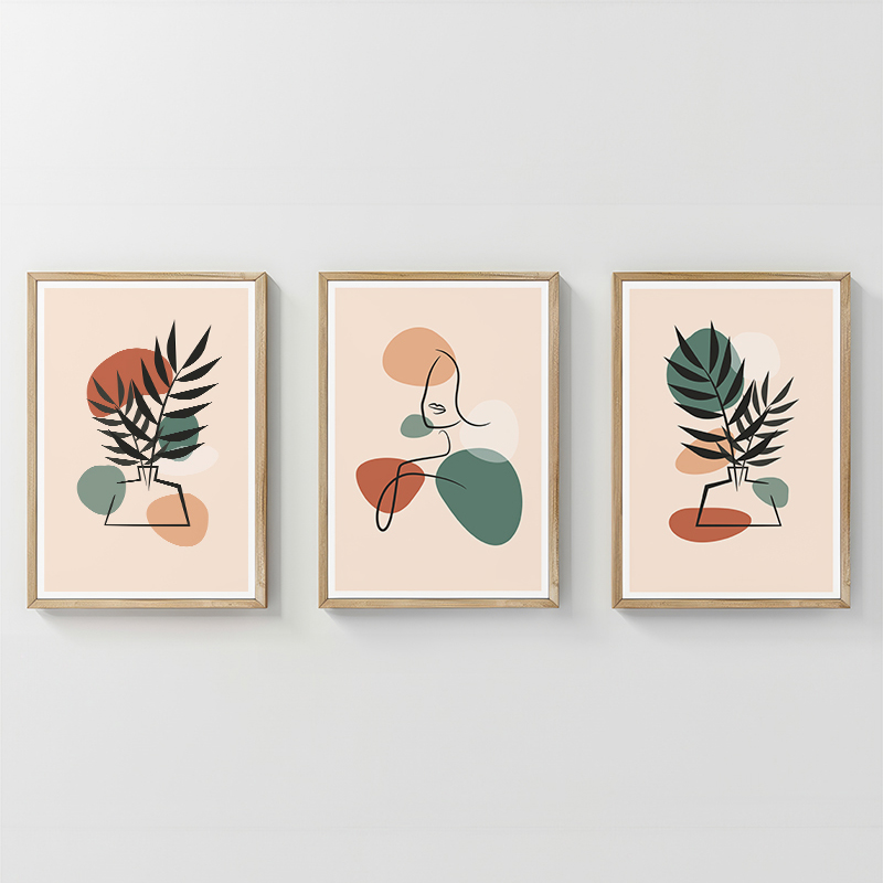 Art muri në kornizë Elix pakoworld triptik me print dixhital 33x1.5x48cm