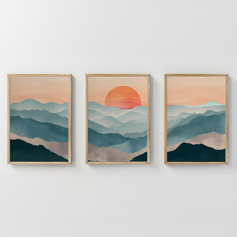 Art muri në kornizë Sylis pakoworld triptyque me print dixhital 33x1.5x48cm