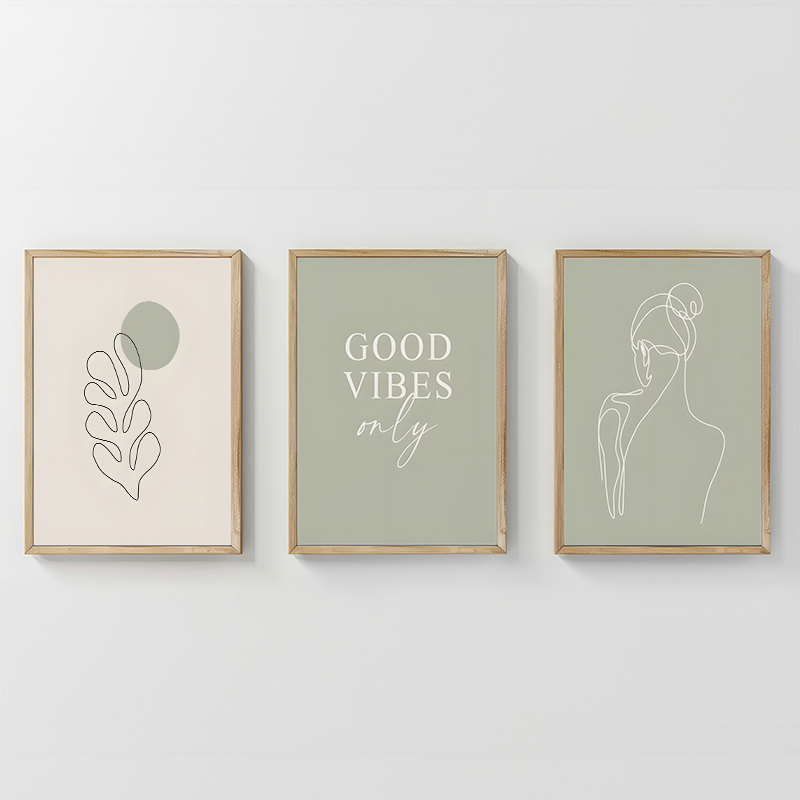 Art muri në kornizë Veyra pakoworld triptyque me print dixhital 33x1.5x48cm