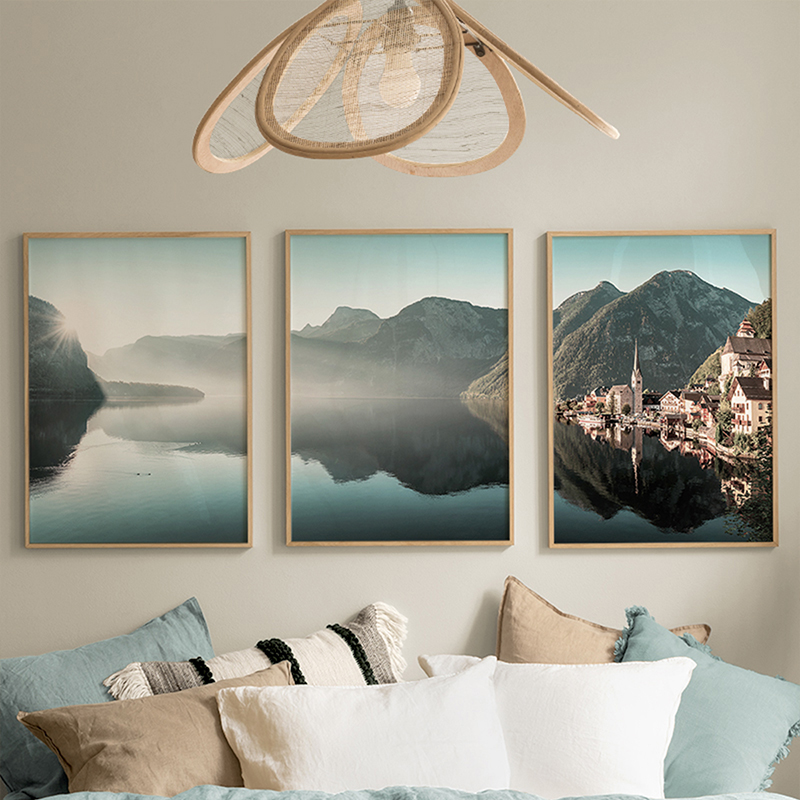 Art muri në kornizë Vynelle pakoworld triptik me print dixhital 33x1.5x48cm