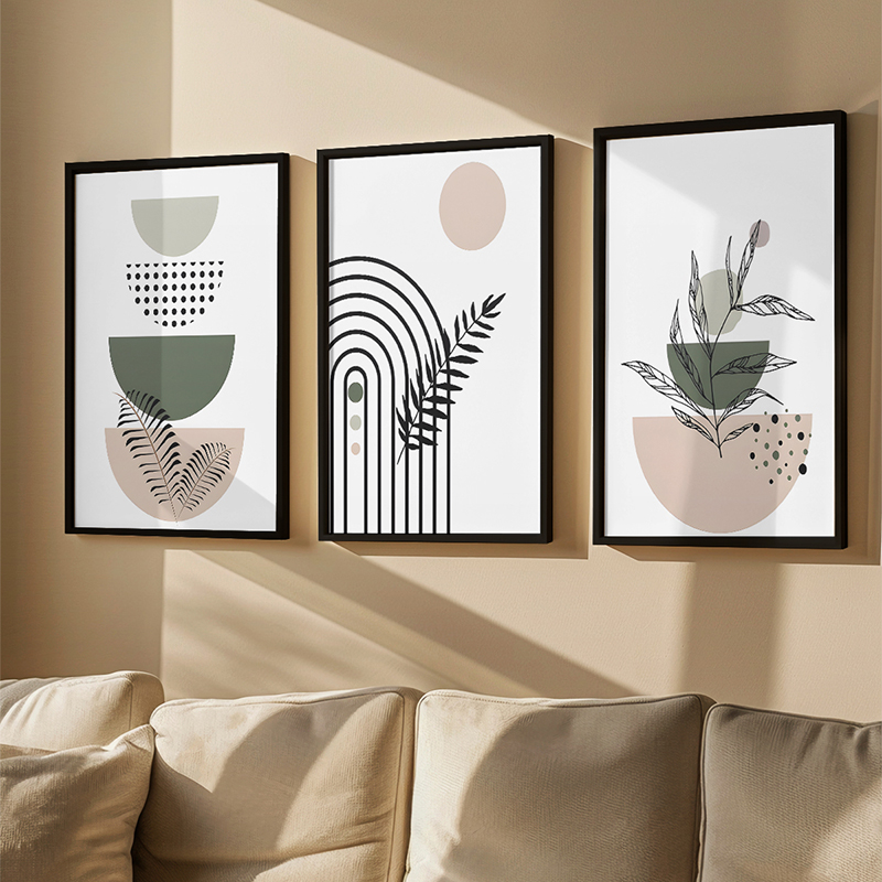 Art muri në kornizë Elyra pakoworld triptik me print dixhital 33x1.5x48cm